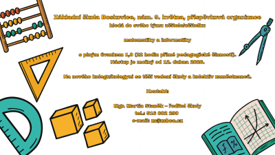 Hledáme do týmu učitele/učitelku matematiky a informatiky